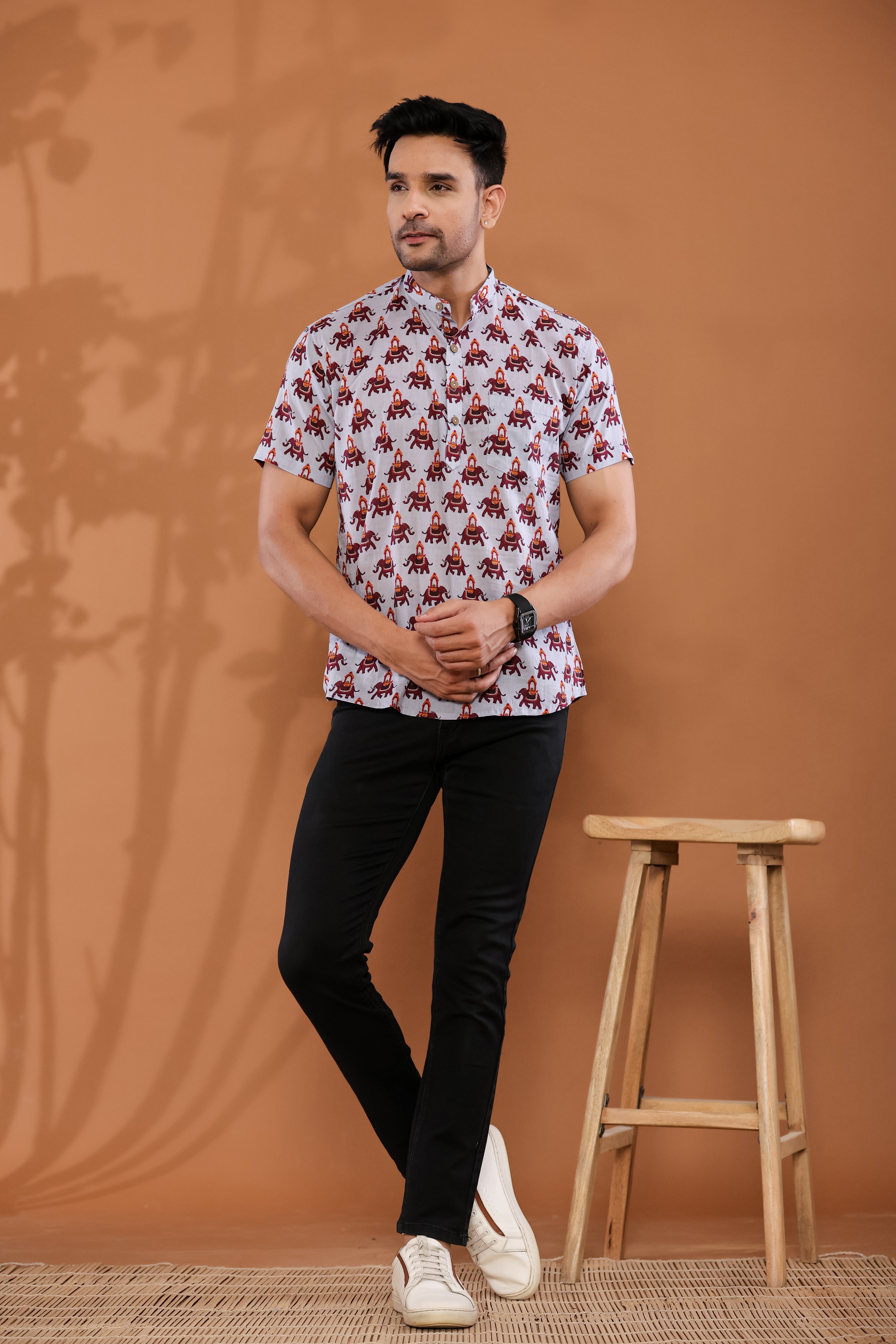 Lilac Safari Short Men's Kurta