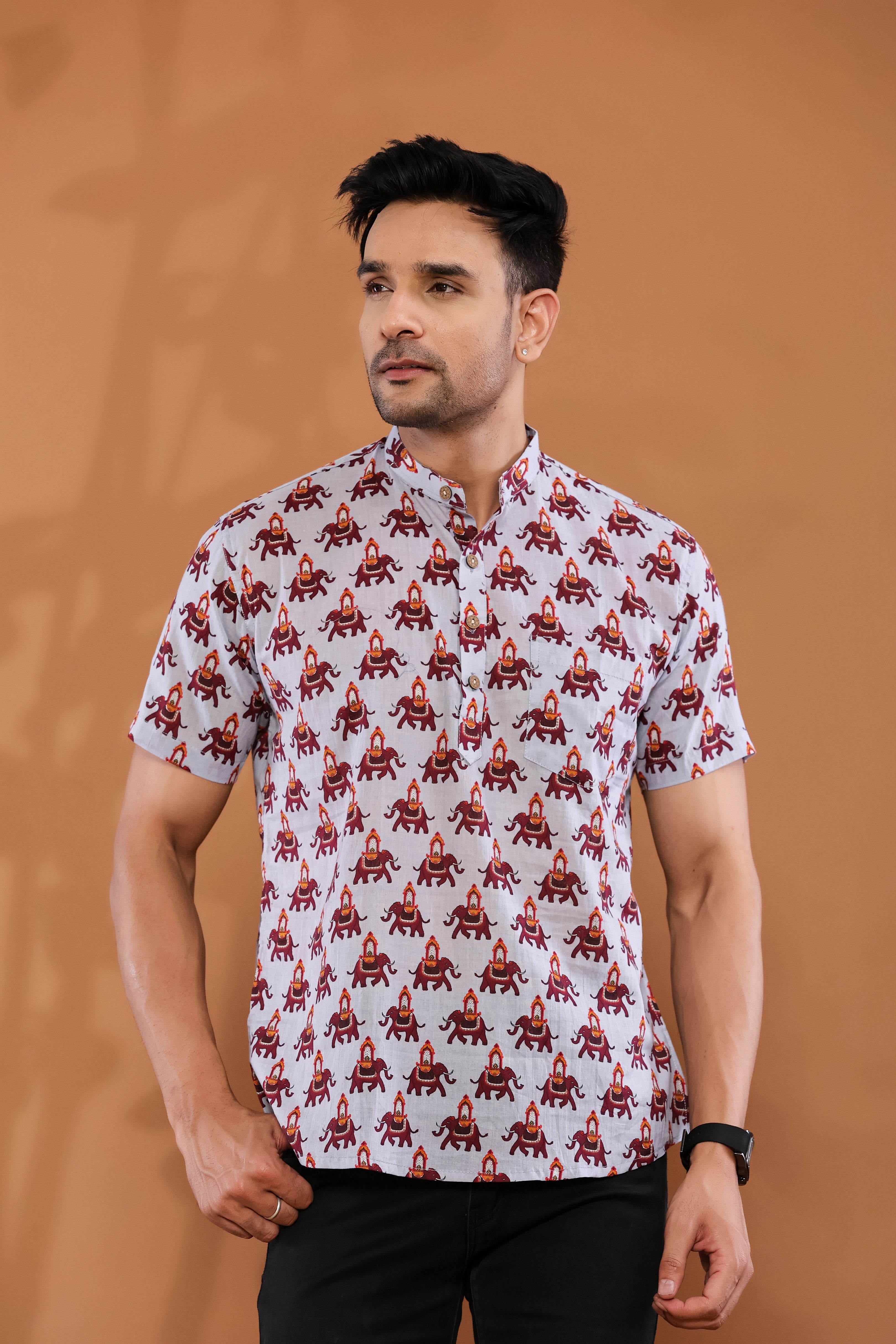 Lilac Safari Short Men's Kurta