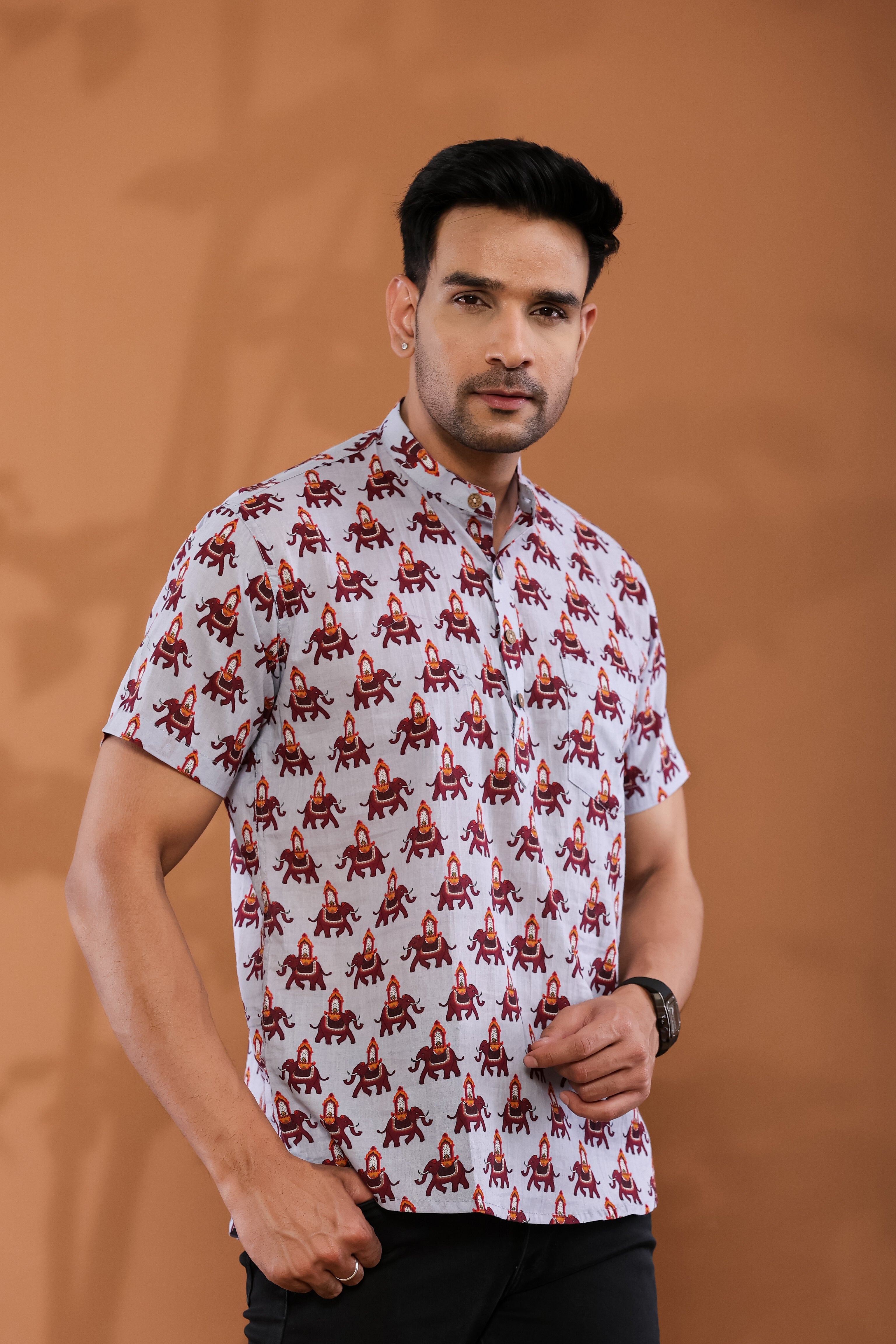 Lilac Safari Short Men's Kurta