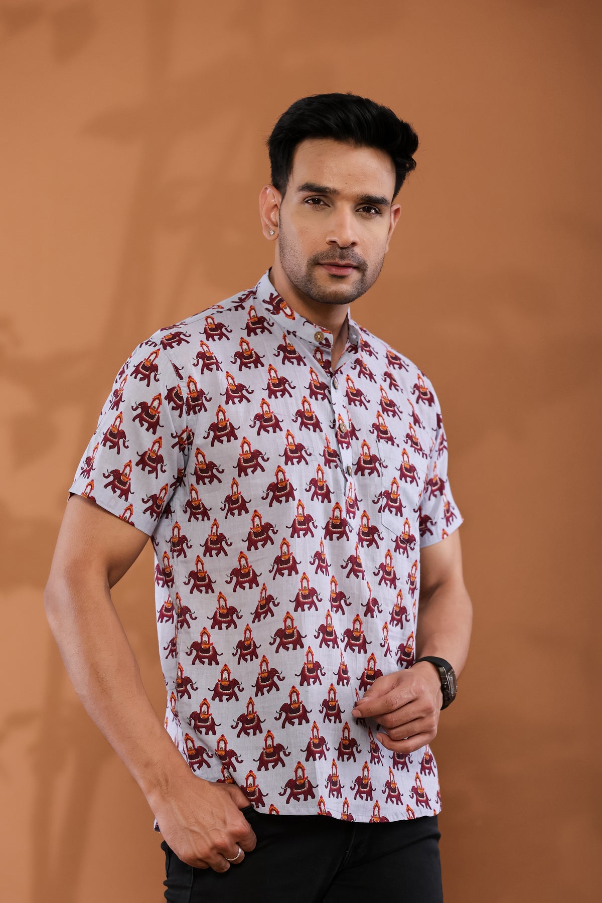 Lilac Safari Short Men's Kurta
