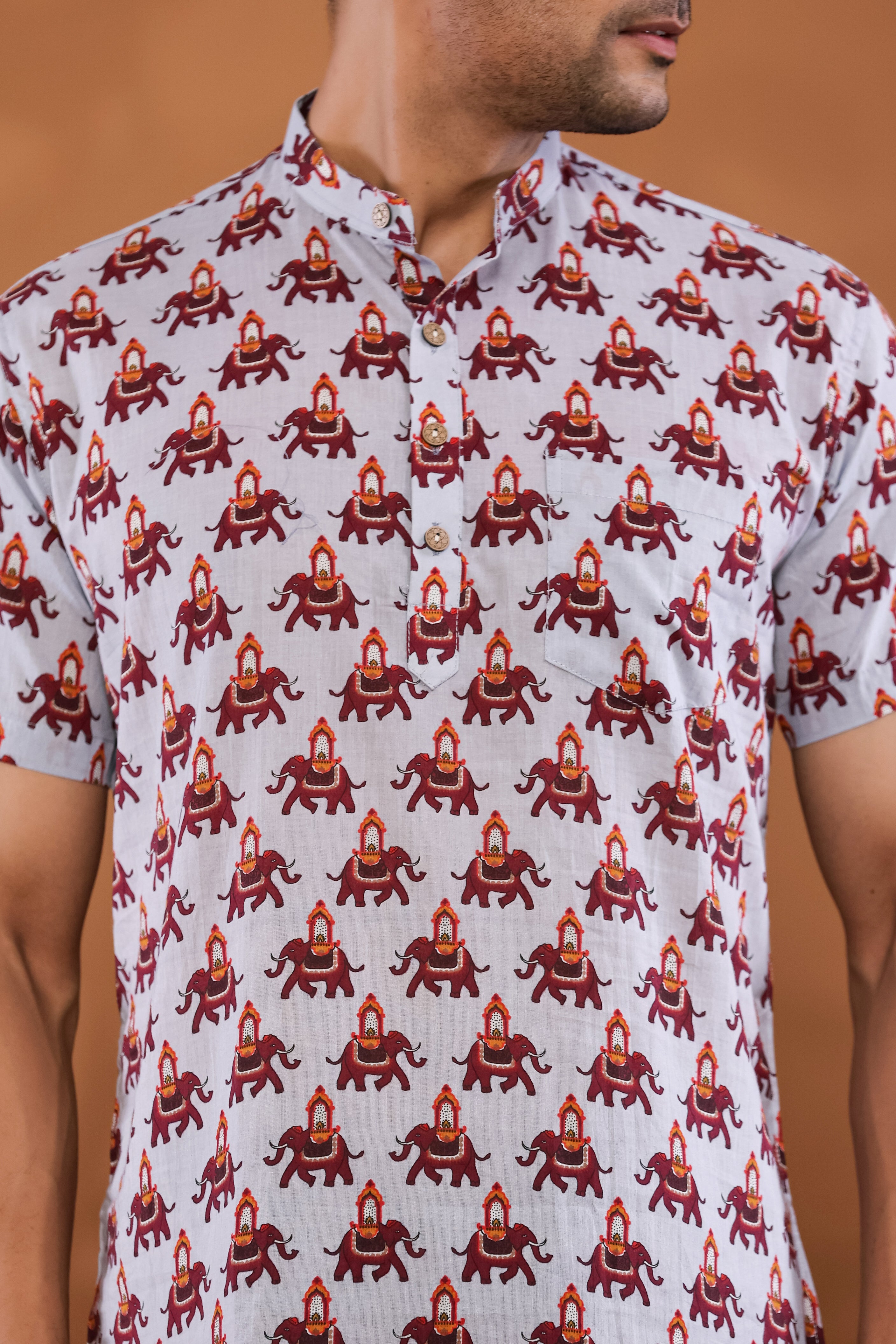 Lilac Safari Short Men's Kurta