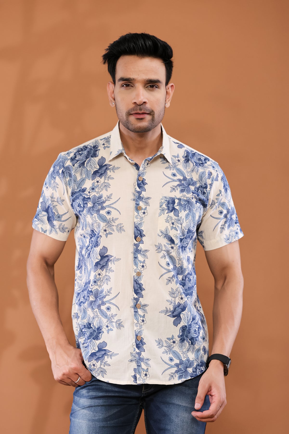 Floral Breeze Half Sleeves Shirts
