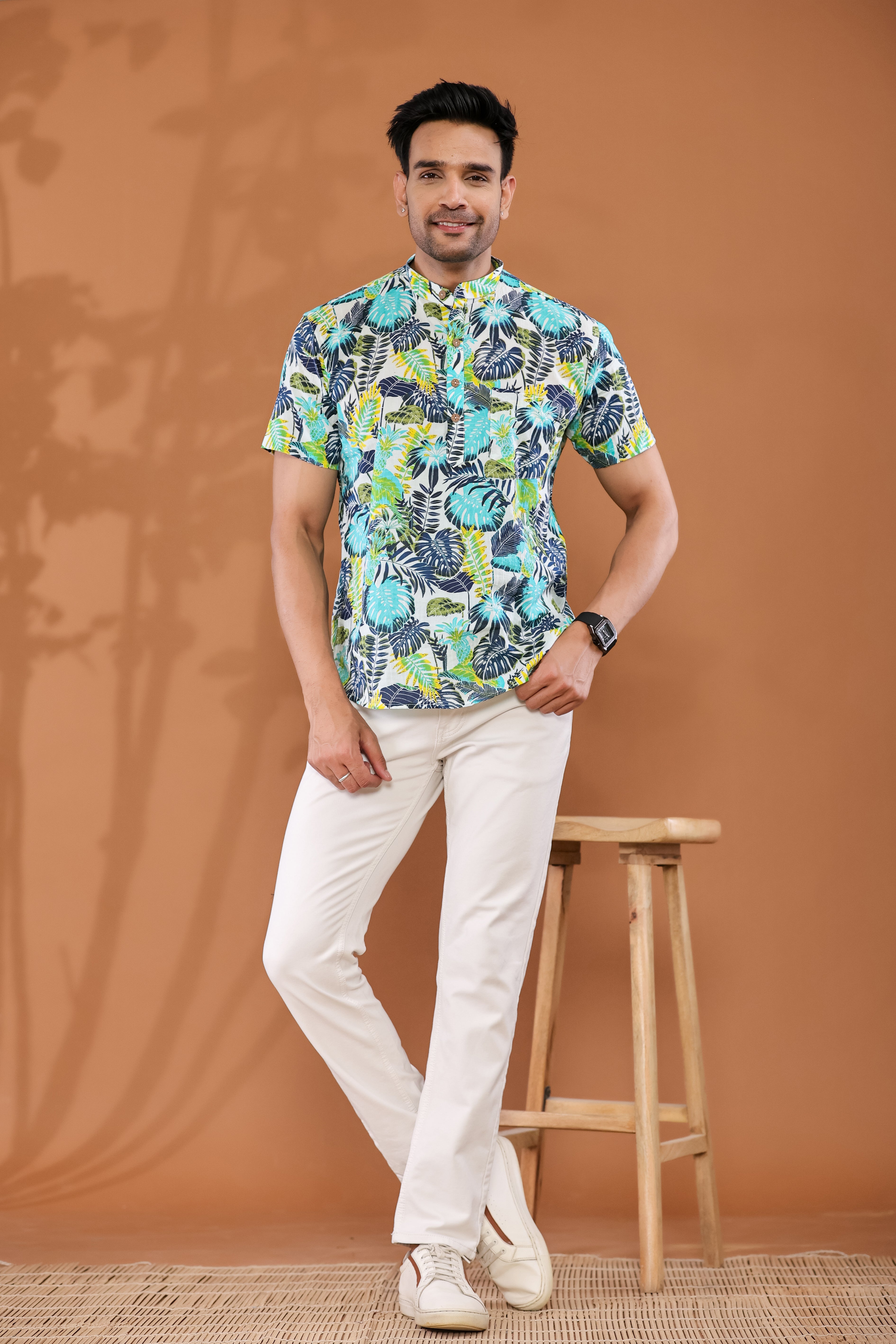Blossom Burst Short Men's Kurta