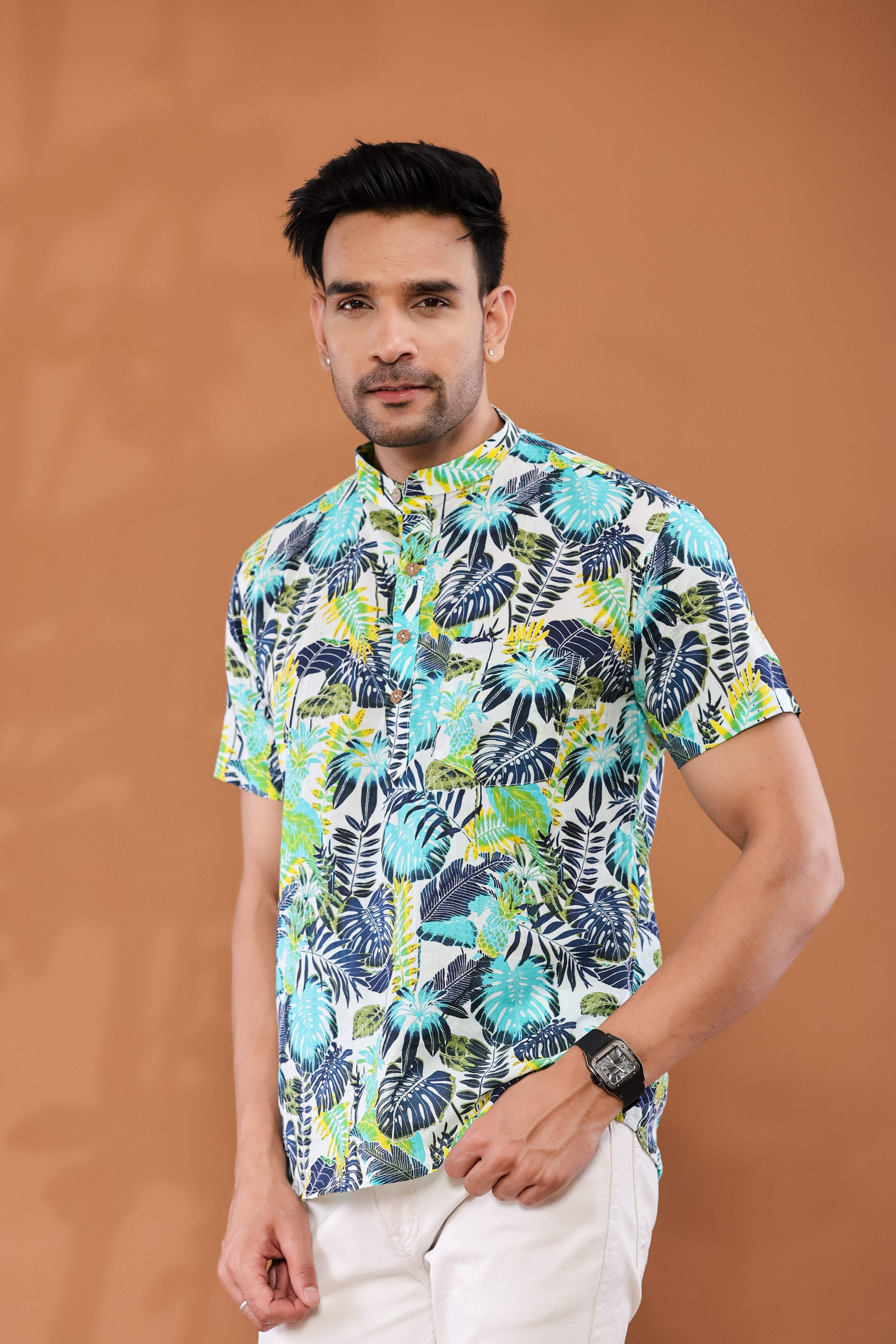 Blossom Burst Short Men's Kurta