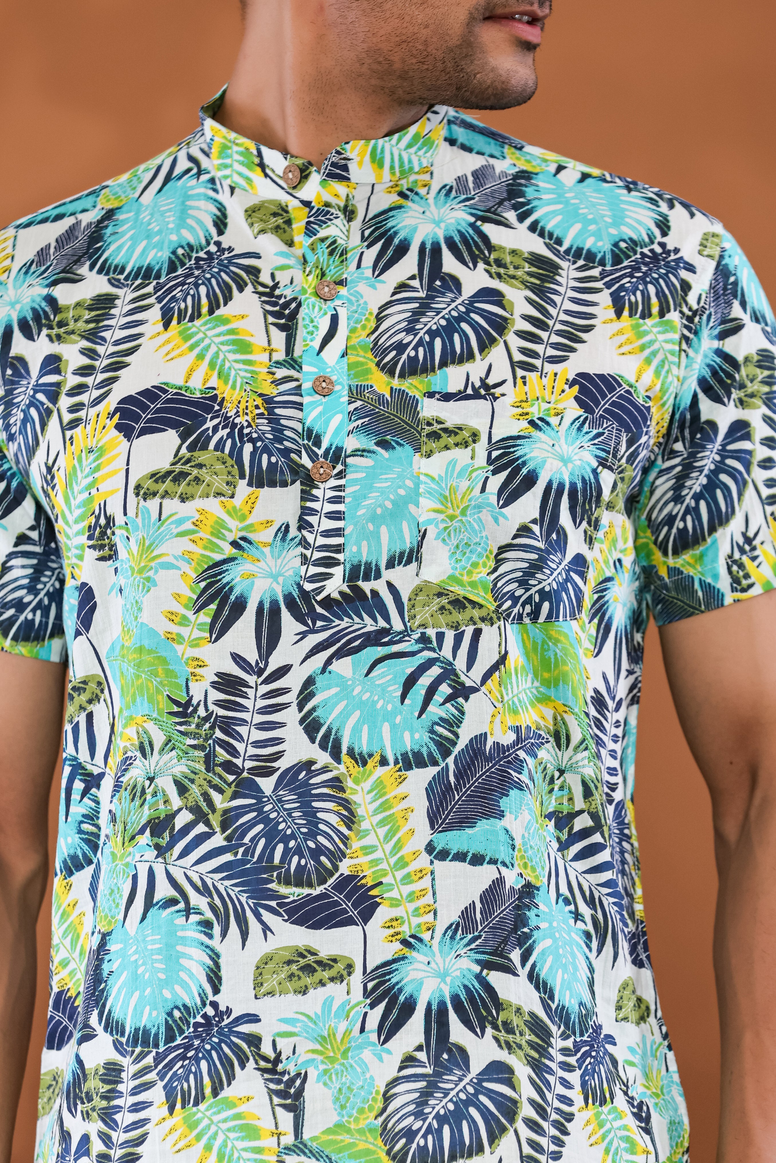 Blossom Burst Short Men's Kurta