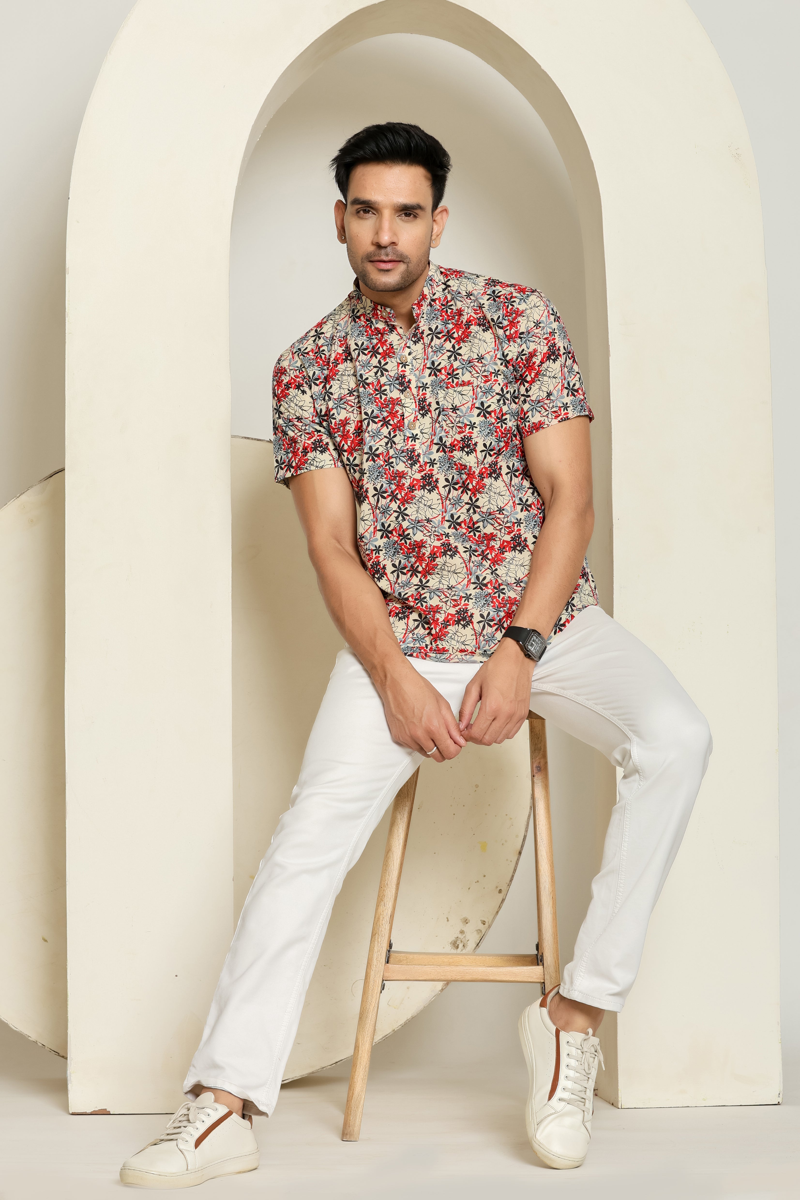 Sand Bloom Short Men's Kurta