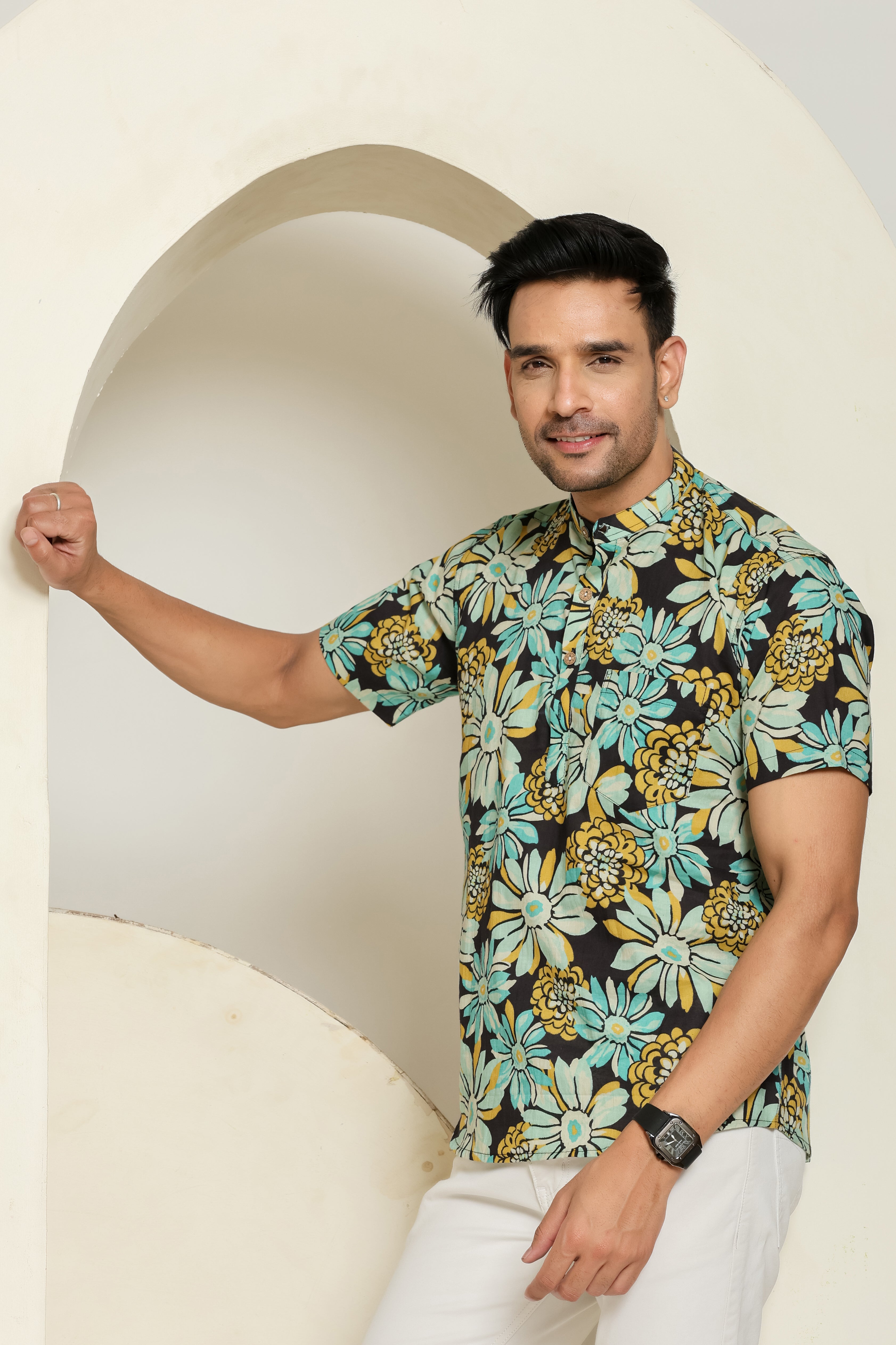 Color Bloom Short Men's Kurta