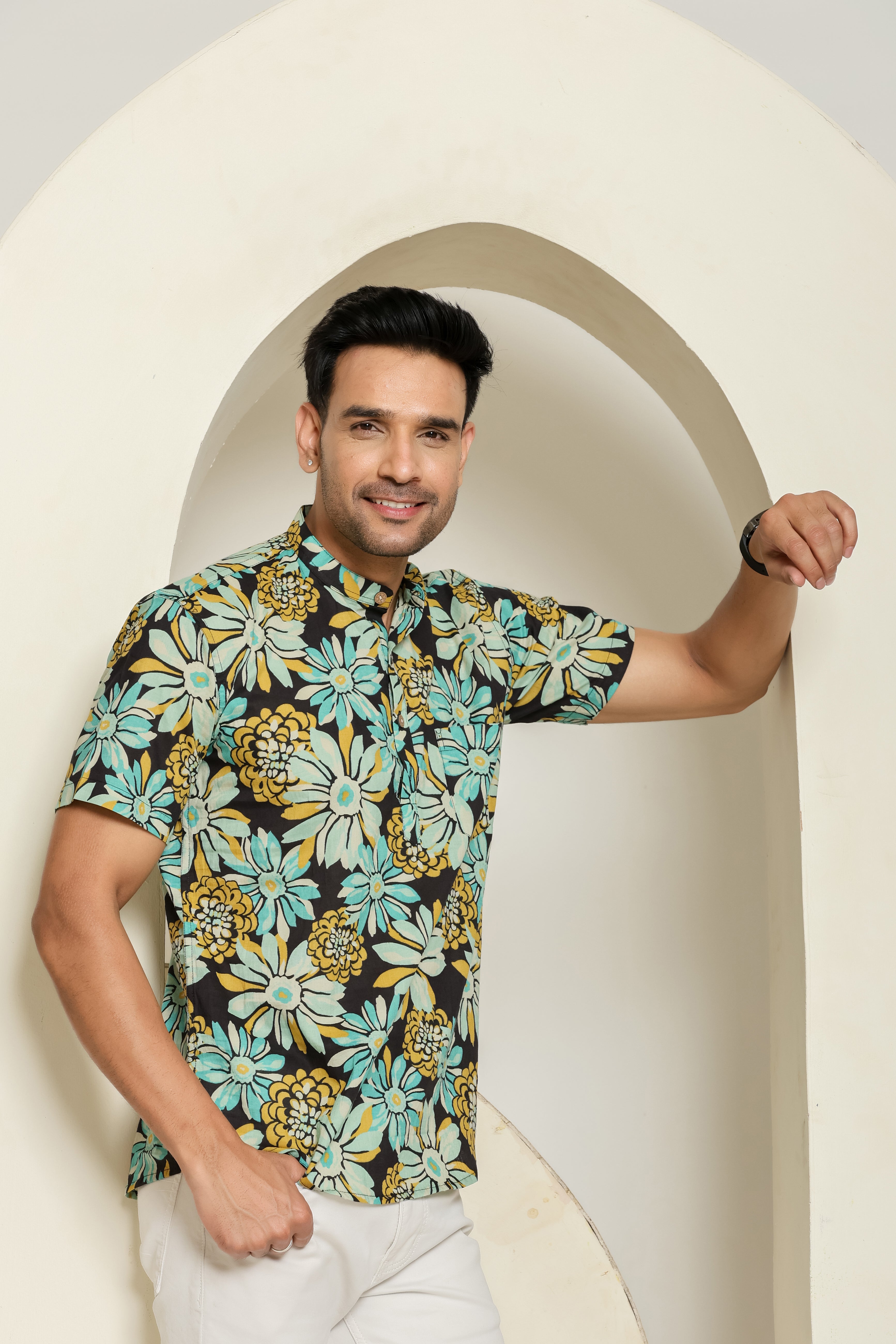 Color Bloom Short Men's Kurta