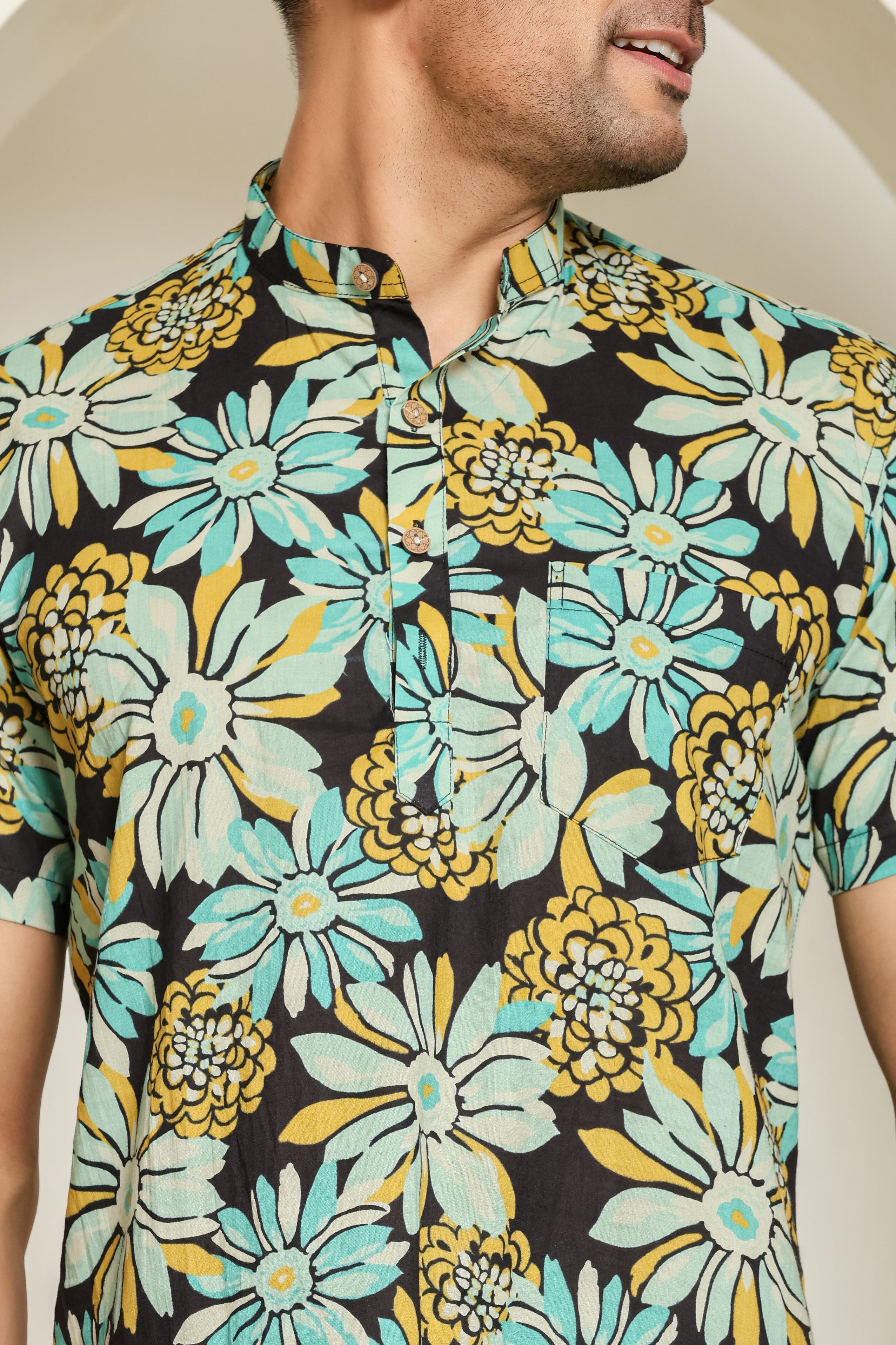 Color Bloom Short Men's Kurta