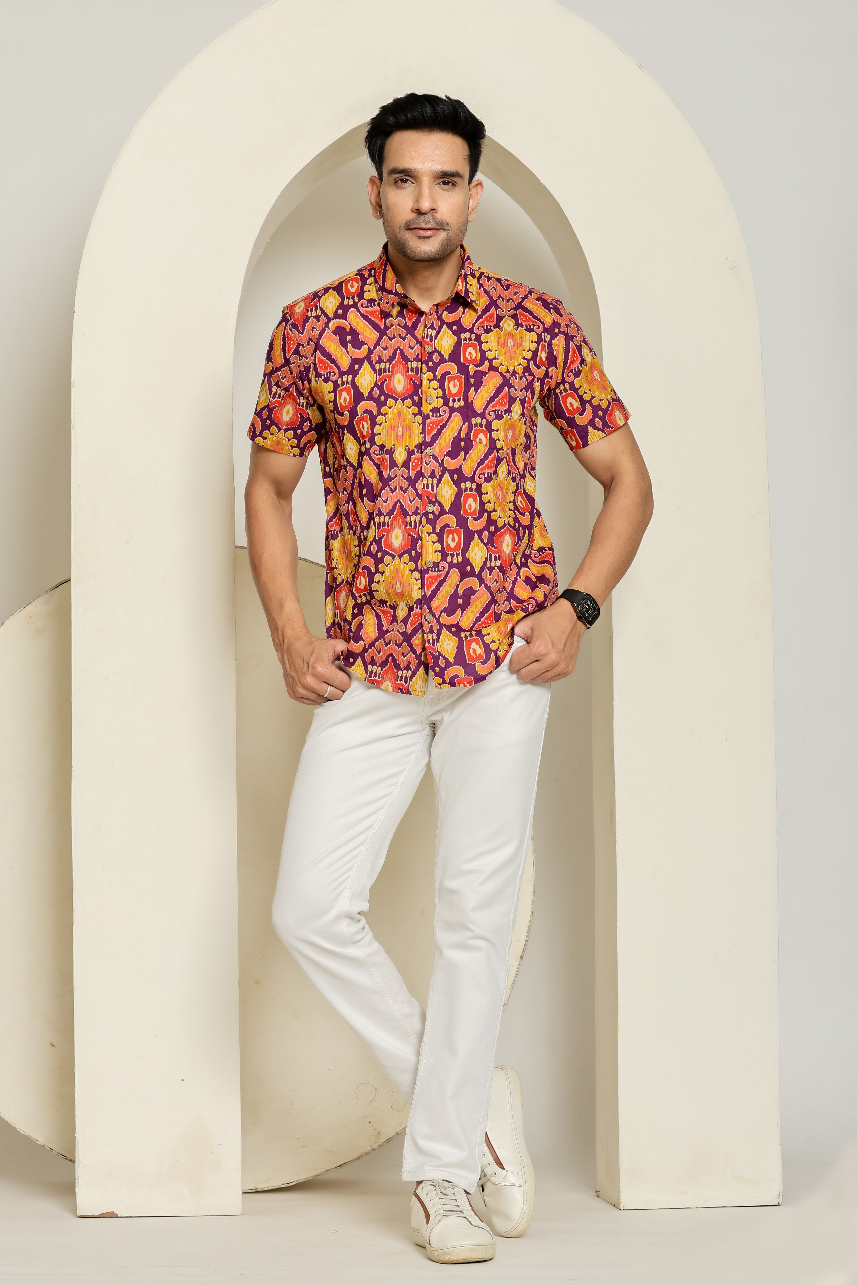 Sunset Splash Half Sleeves Shirt