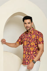 Sunset Splash Half Sleeves Shirt