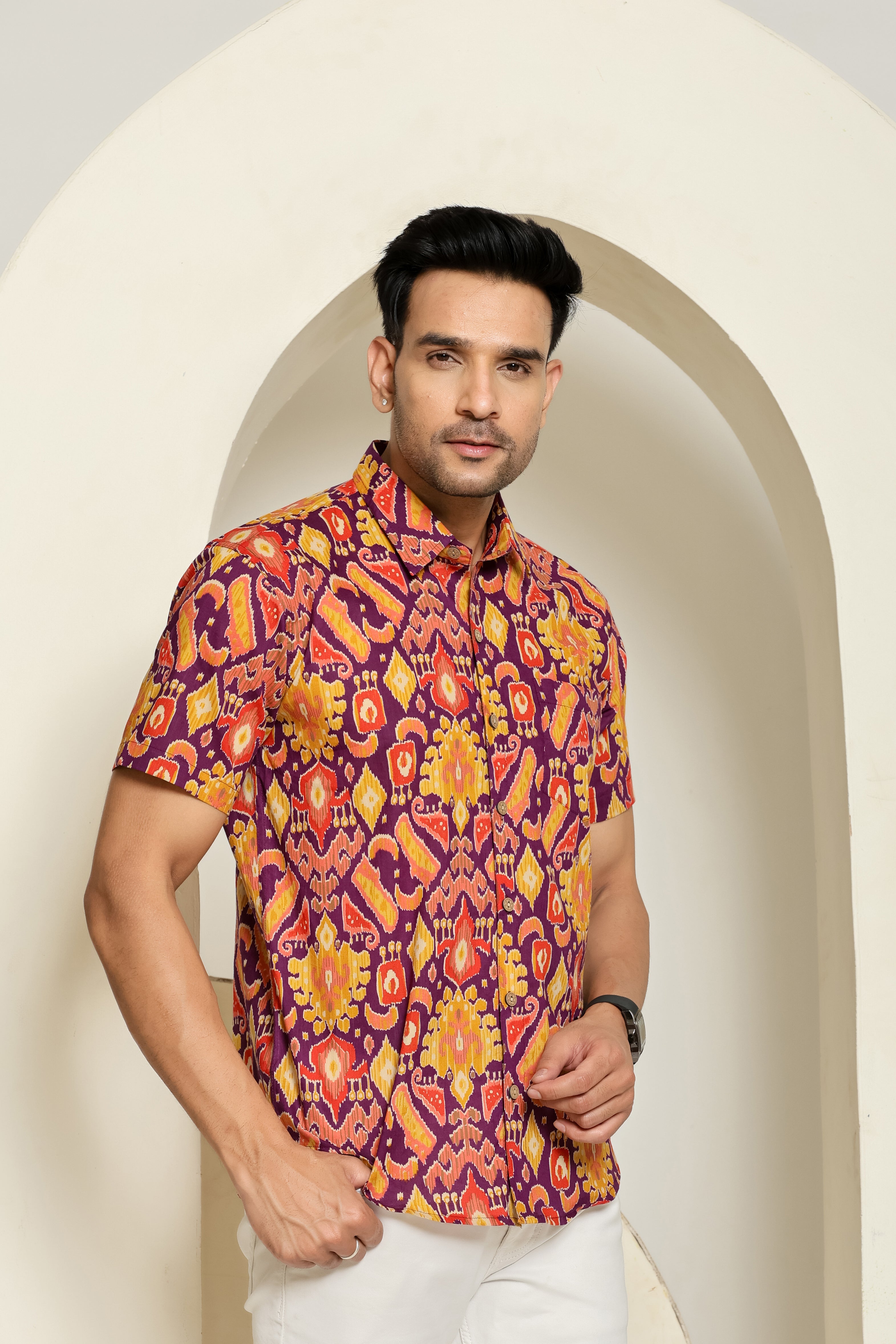 Sunset Splash Half Sleeves Shirt