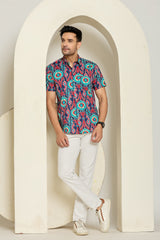Neon Pulse Half Sleeves Shirt