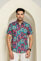 Neon Pulse Half Sleeves Shirt
