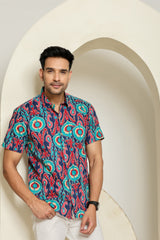 Neon Pulse Half Sleeves Shirt