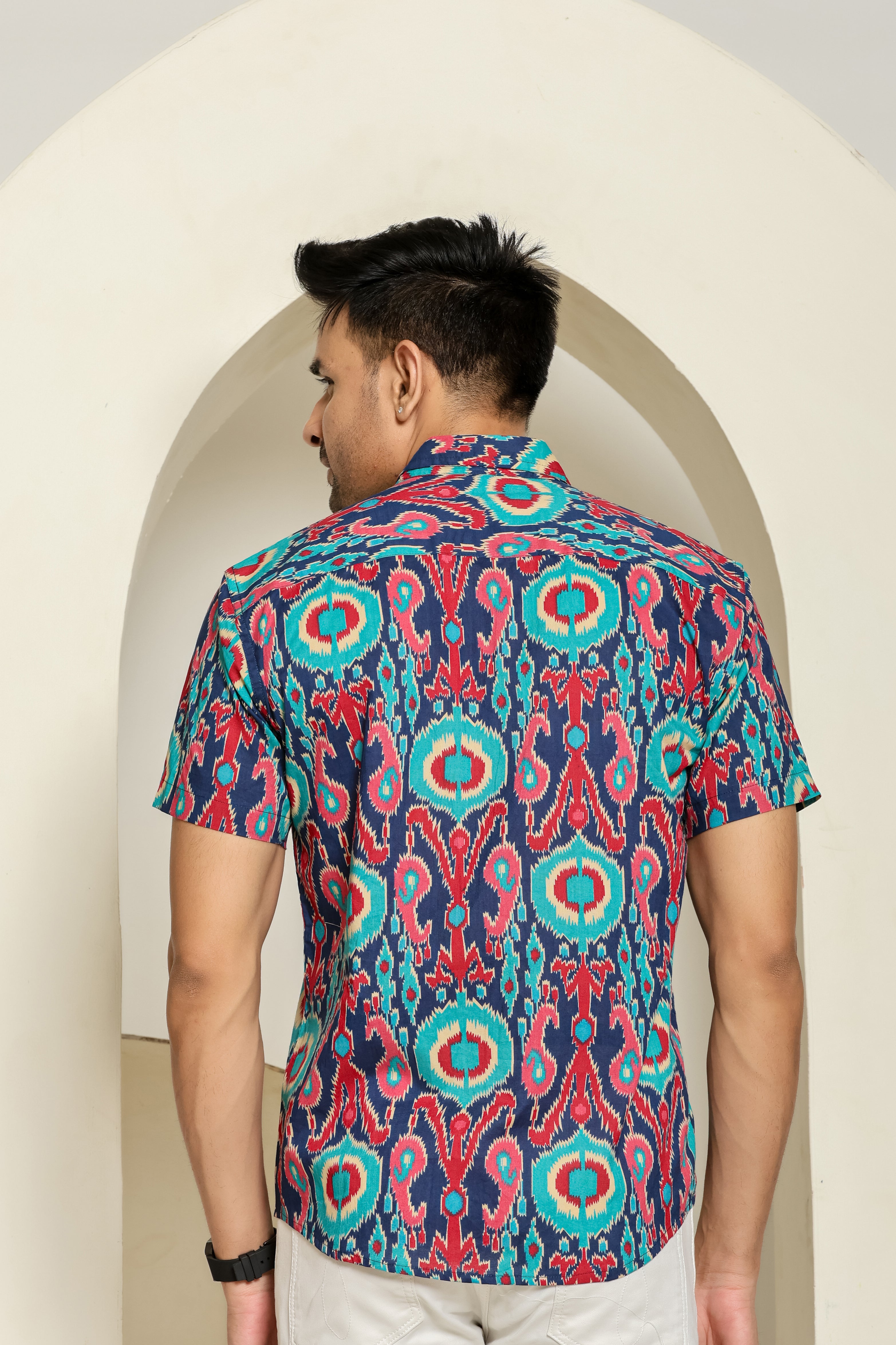 Neon Pulse Half Sleeves Shirt