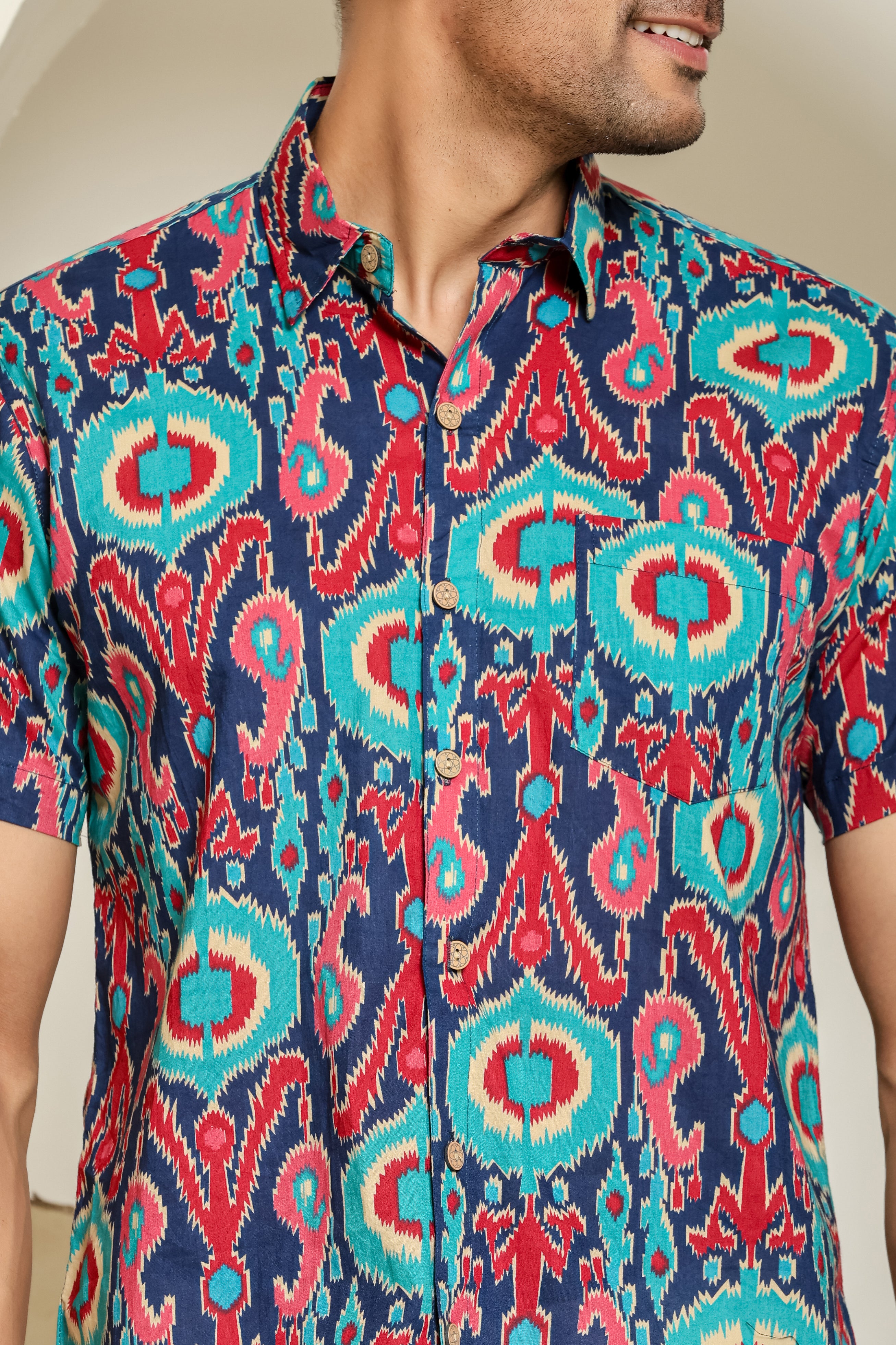 Neon Pulse Half Sleeves Shirt