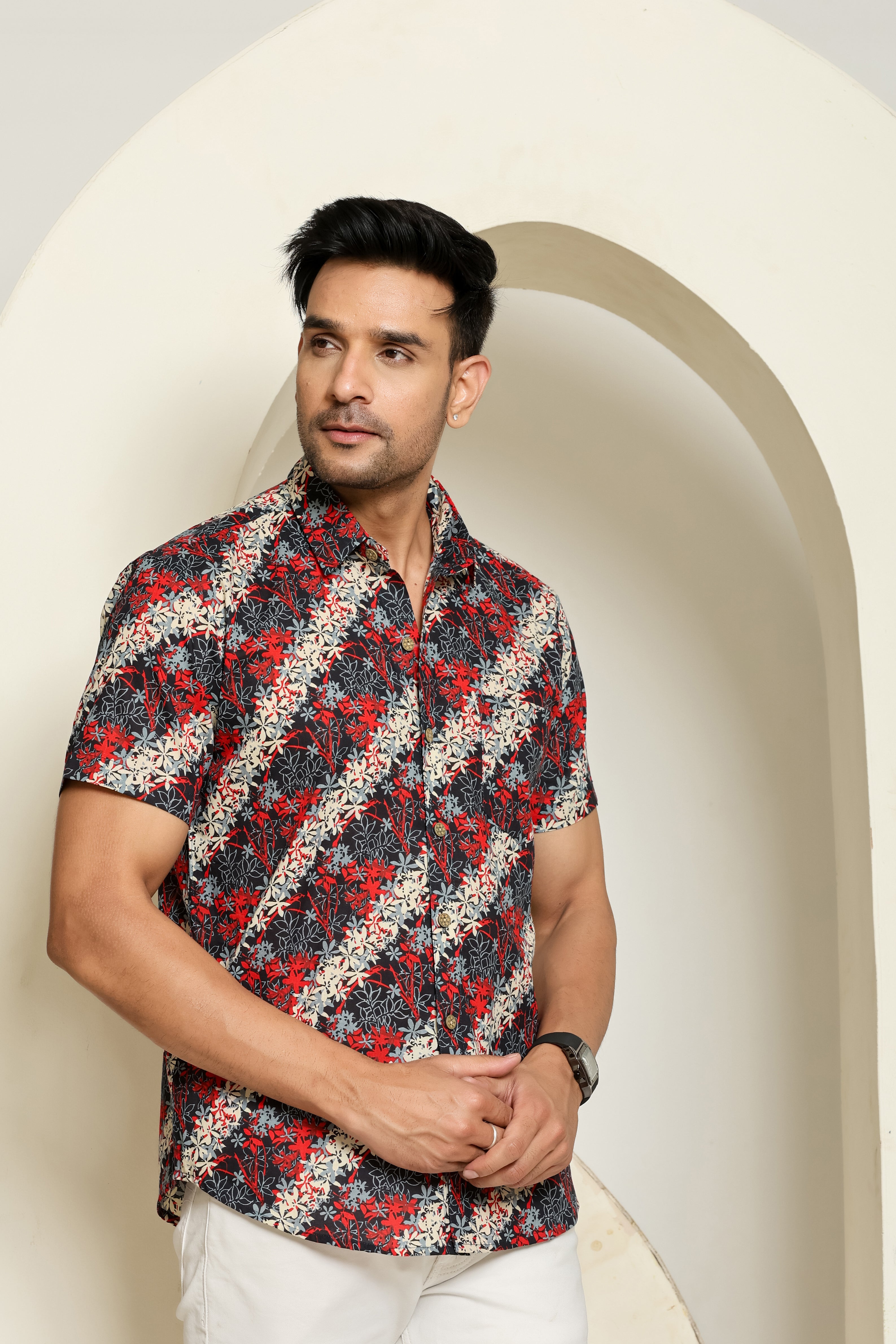 Midnight Vibe Half Sleeves Shirt