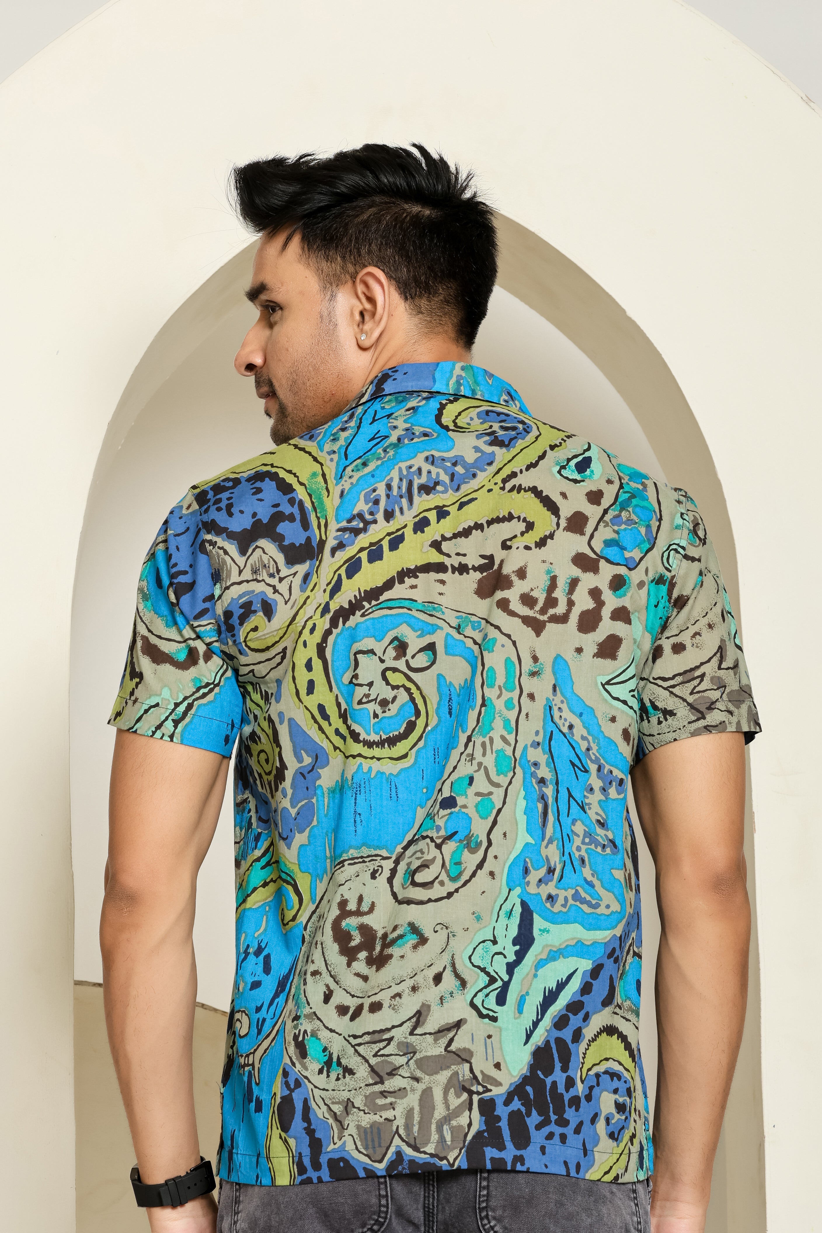 Rainbow Rush Cuban Collar Shirt