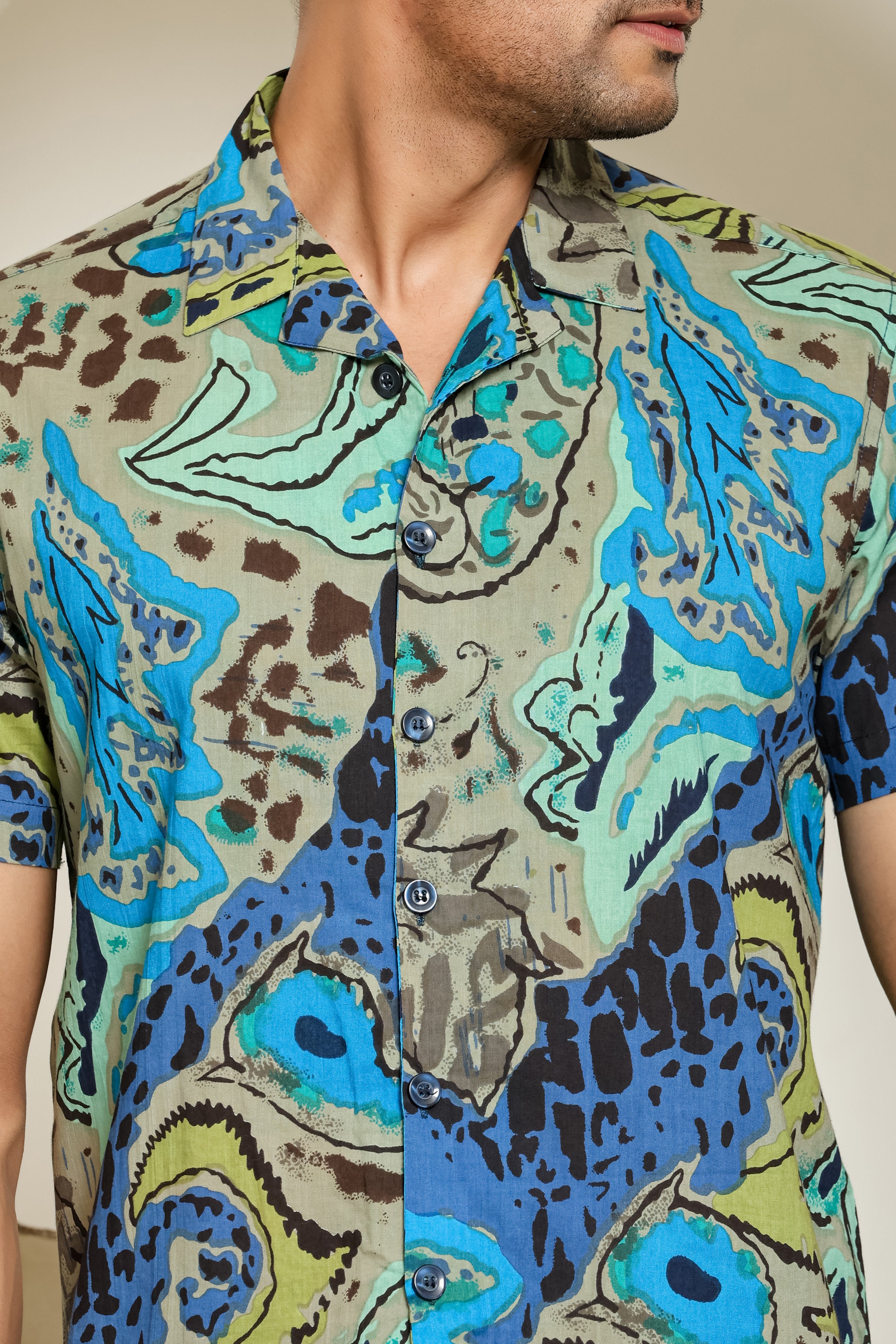 Rainbow Rush Cuban Collar Shirt
