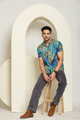 Rainbow Rush Cuban Collar Shirt