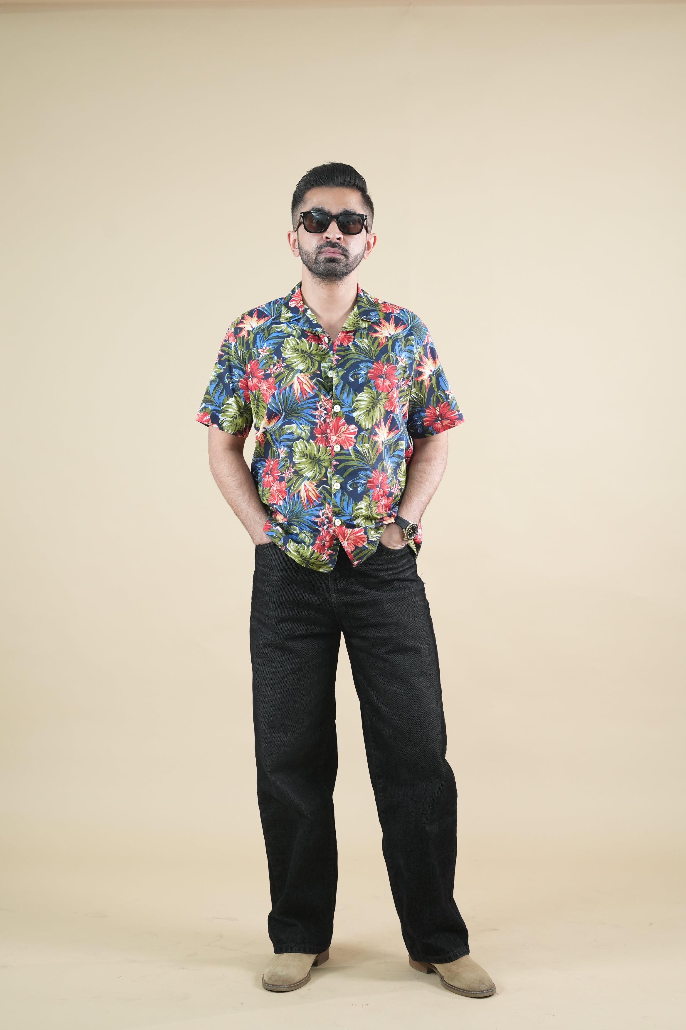 Bloom Burst Cuban Collar Shirt