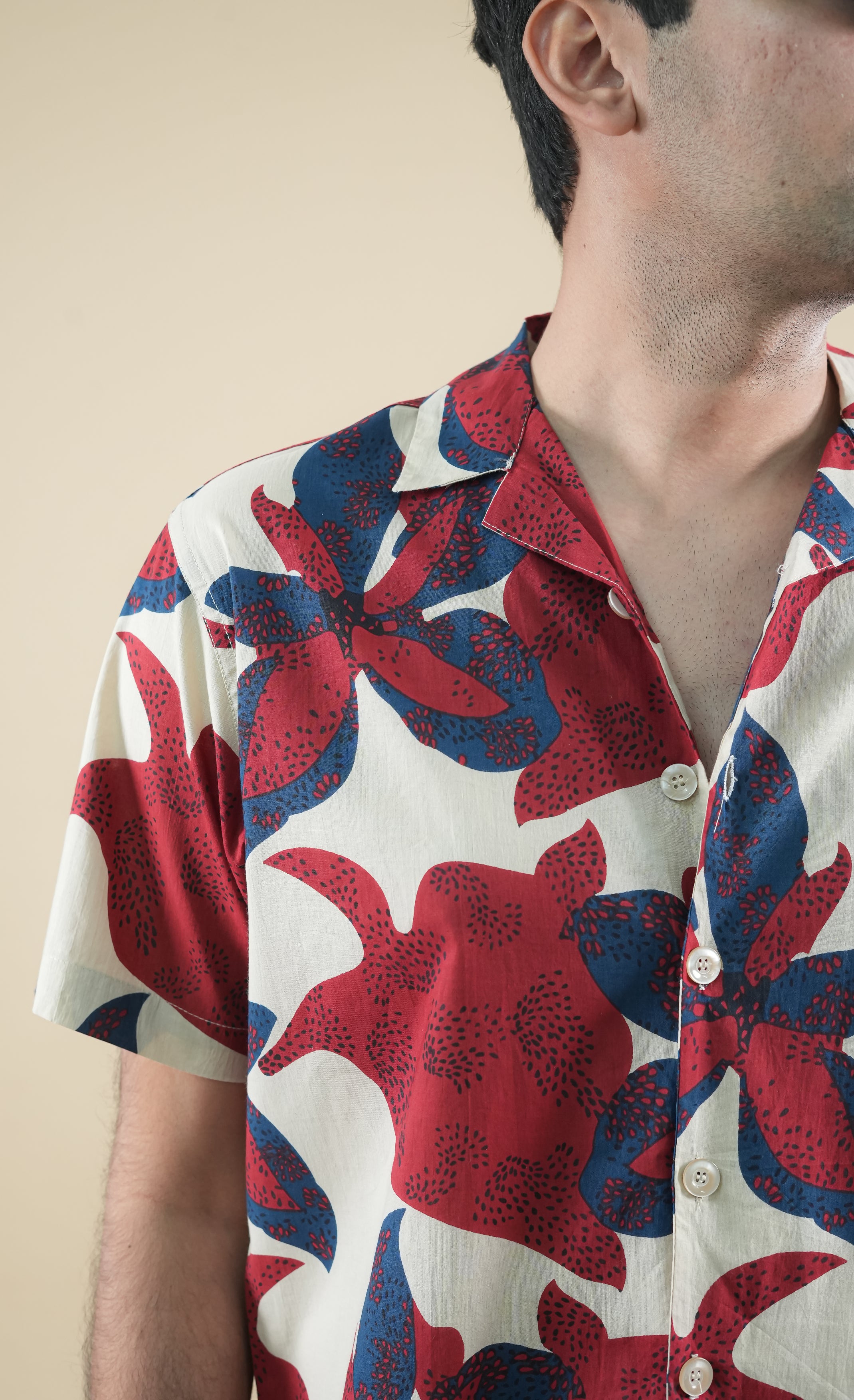 Coastal Bloom Cuban Collar Shirt