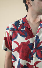 Coastal Bloom Cuban Collar Shirt