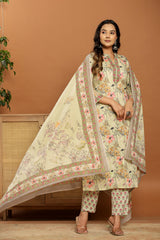 Blush Meadow Printed Cotton Suit