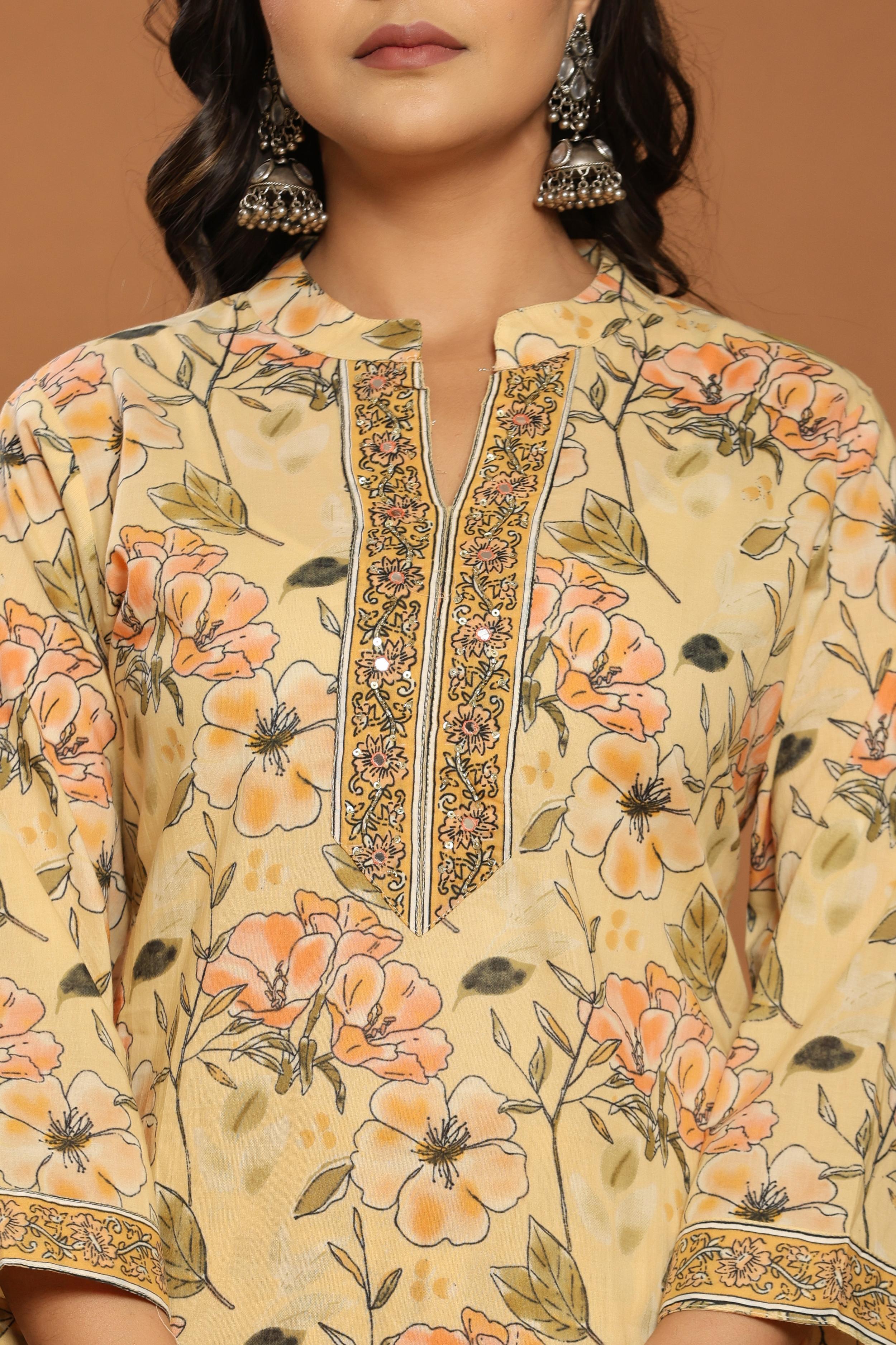Sunlit Bloom Cotton Suit
