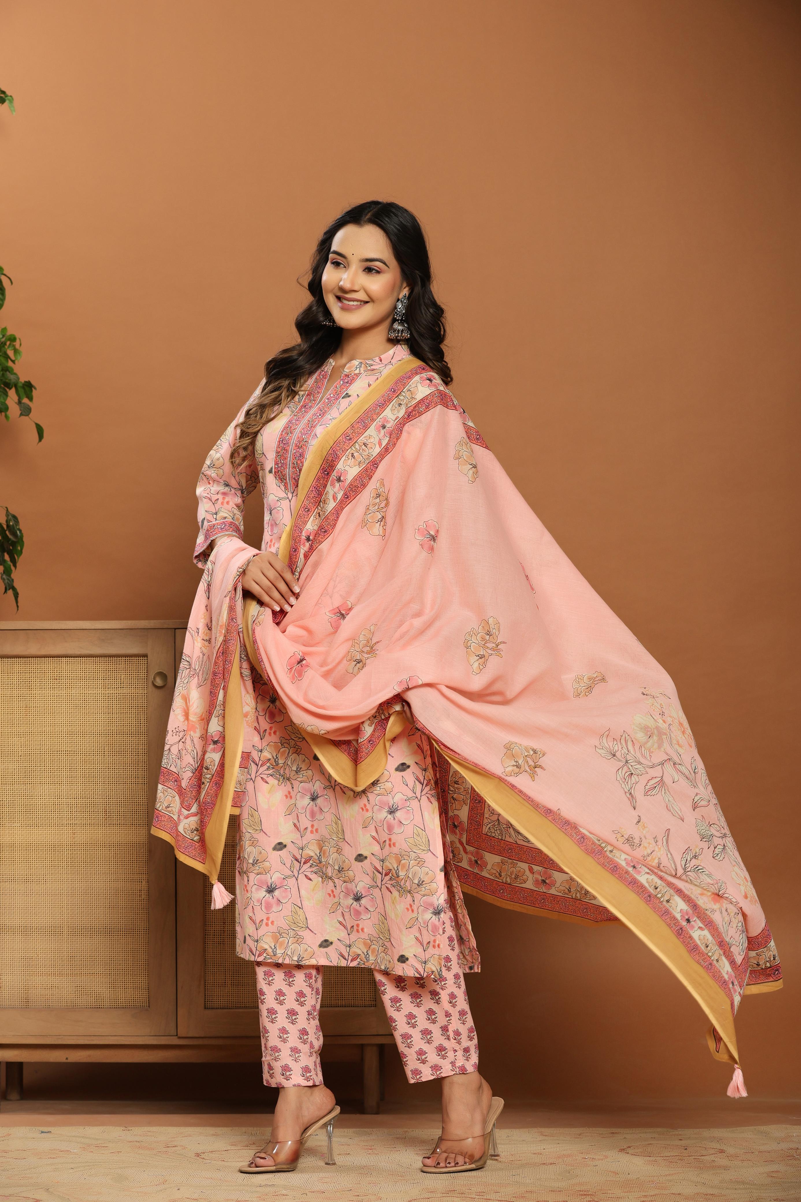 Blush Garden Floral Kurta Set