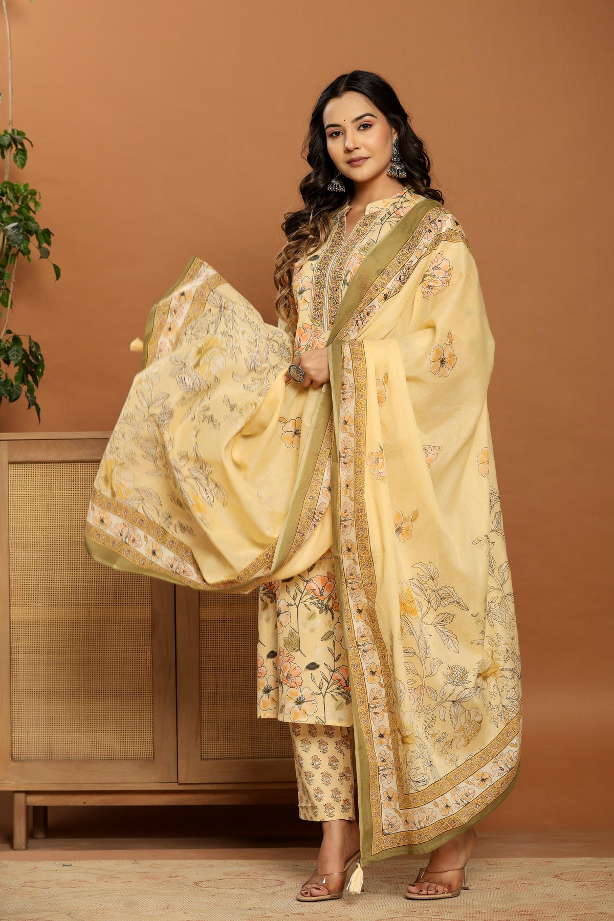 Sunlit Bloom Cotton Suit