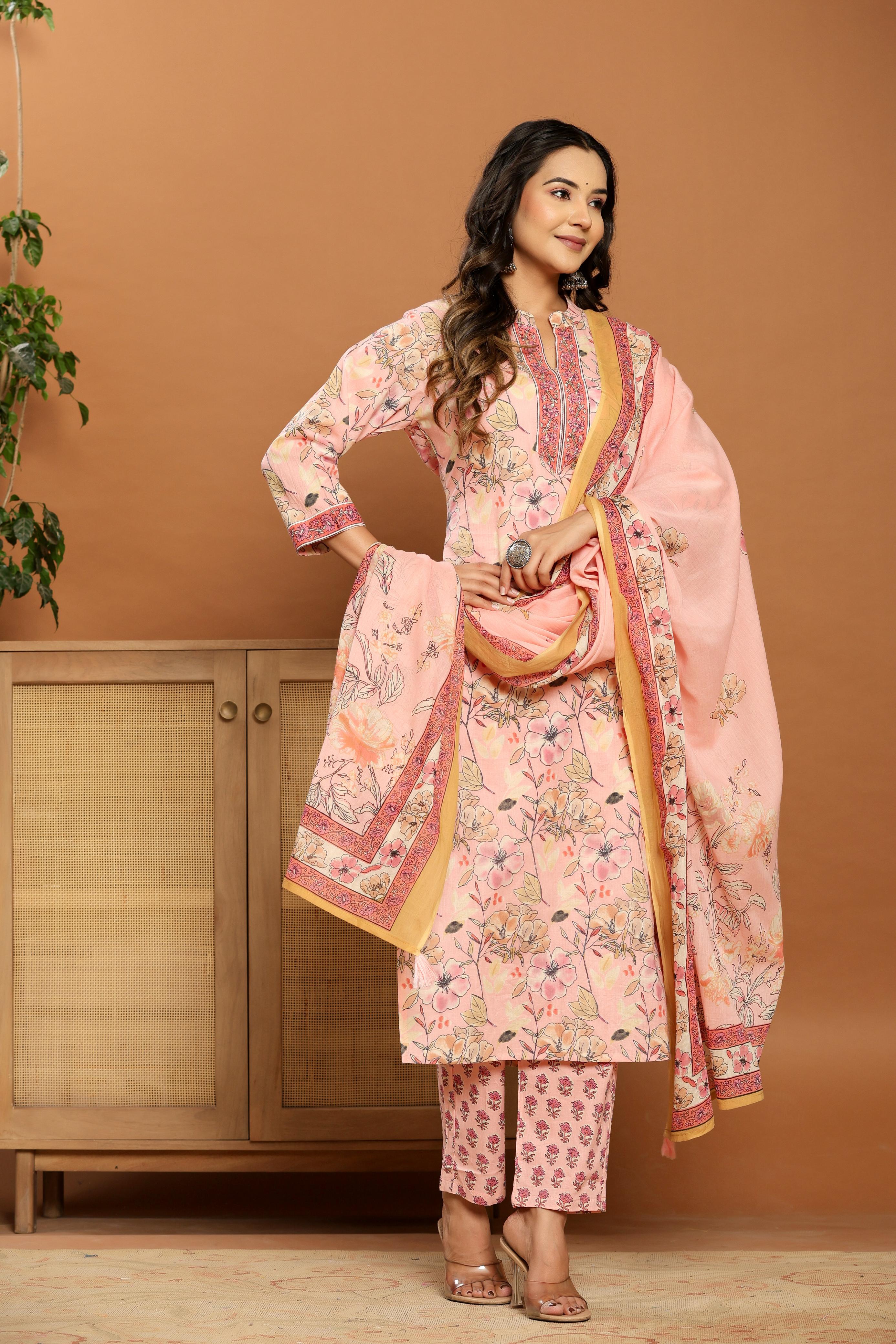 Blush Garden Floral Kurta Set