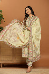 Blush Meadow Printed Cotton Suit