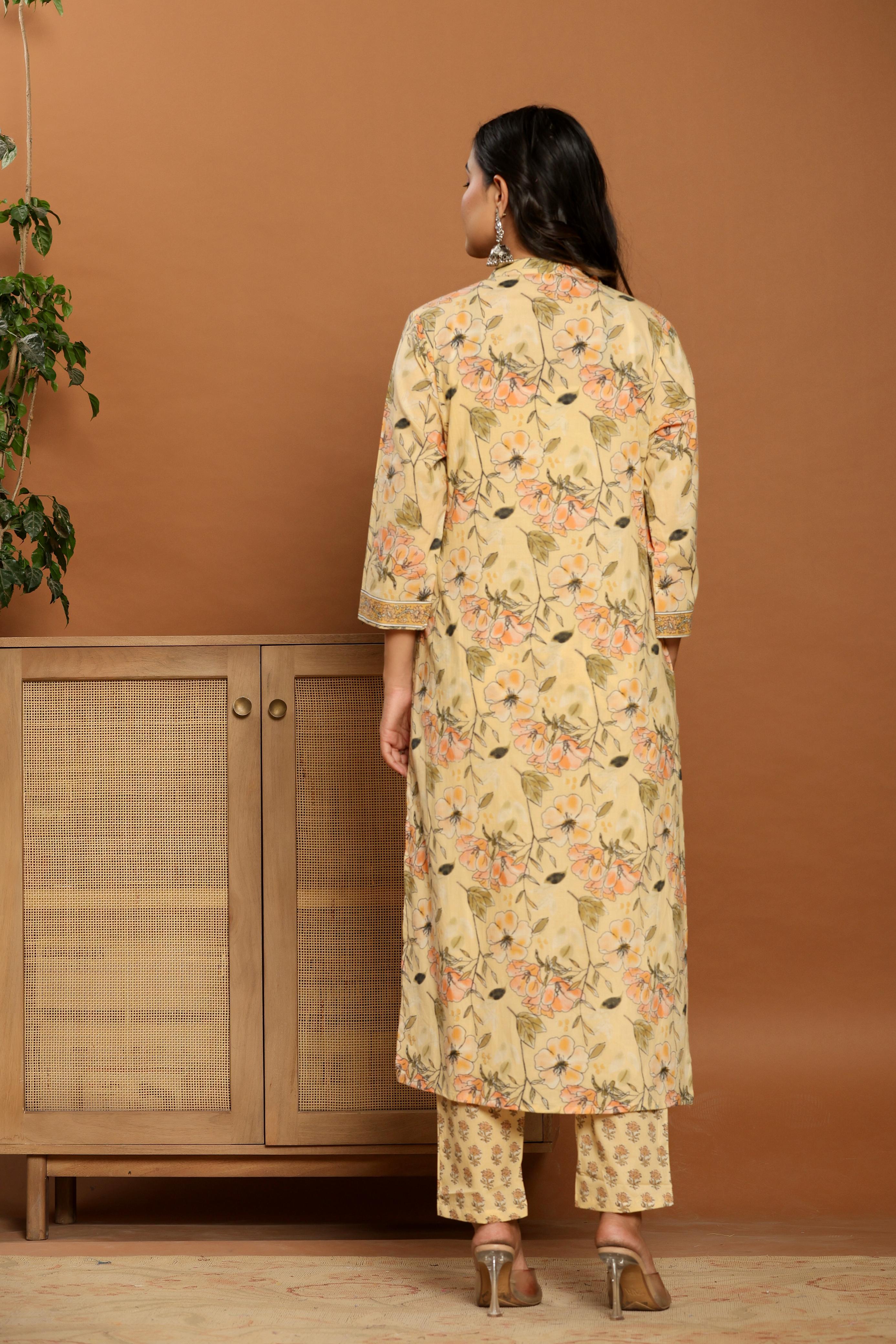Sunlit Bloom Cotton Suit