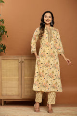 Sunlit Bloom Cotton Suit