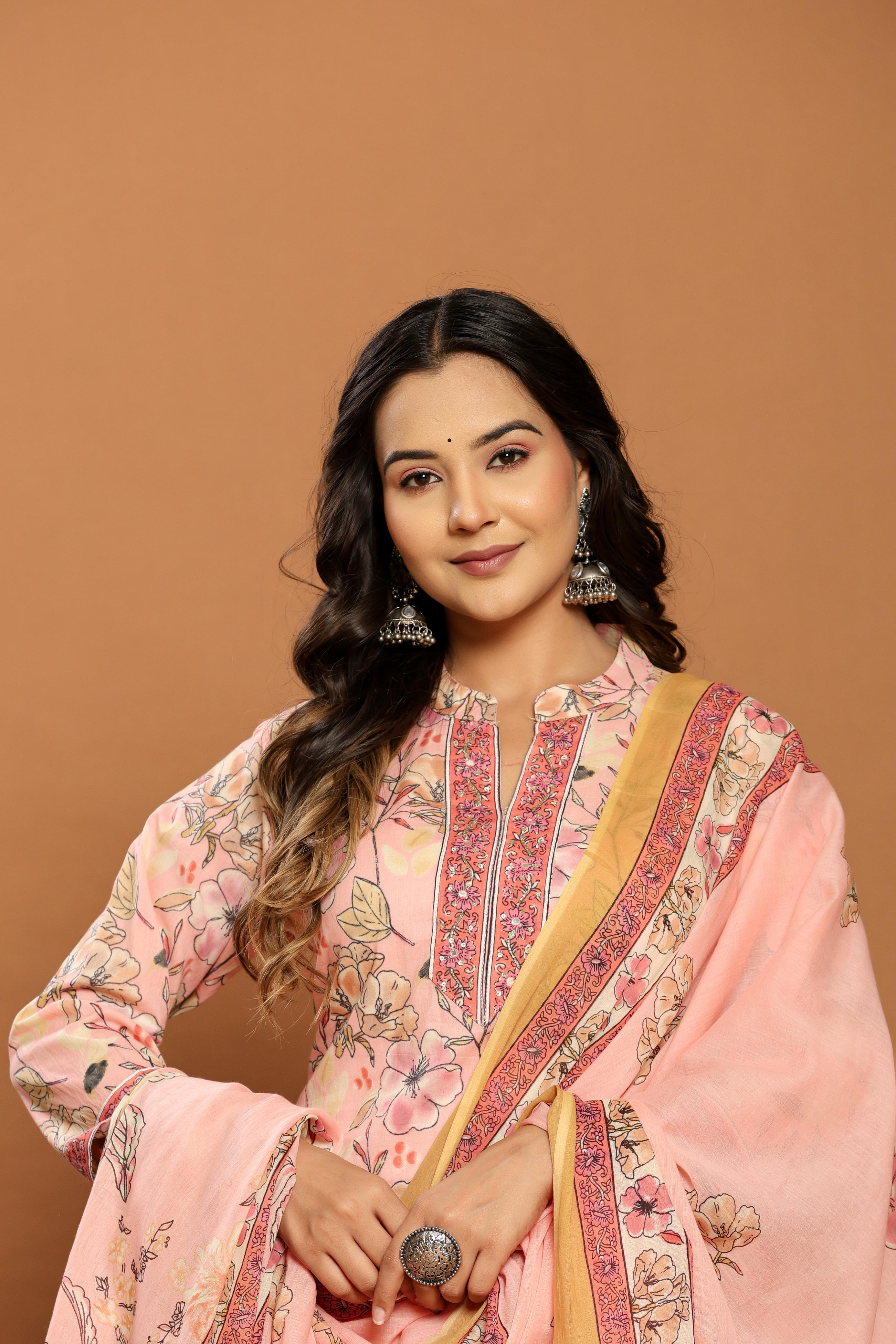 Blush Garden Floral Kurta Set